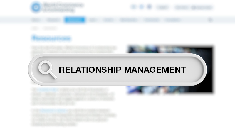 relationship management search on content hub